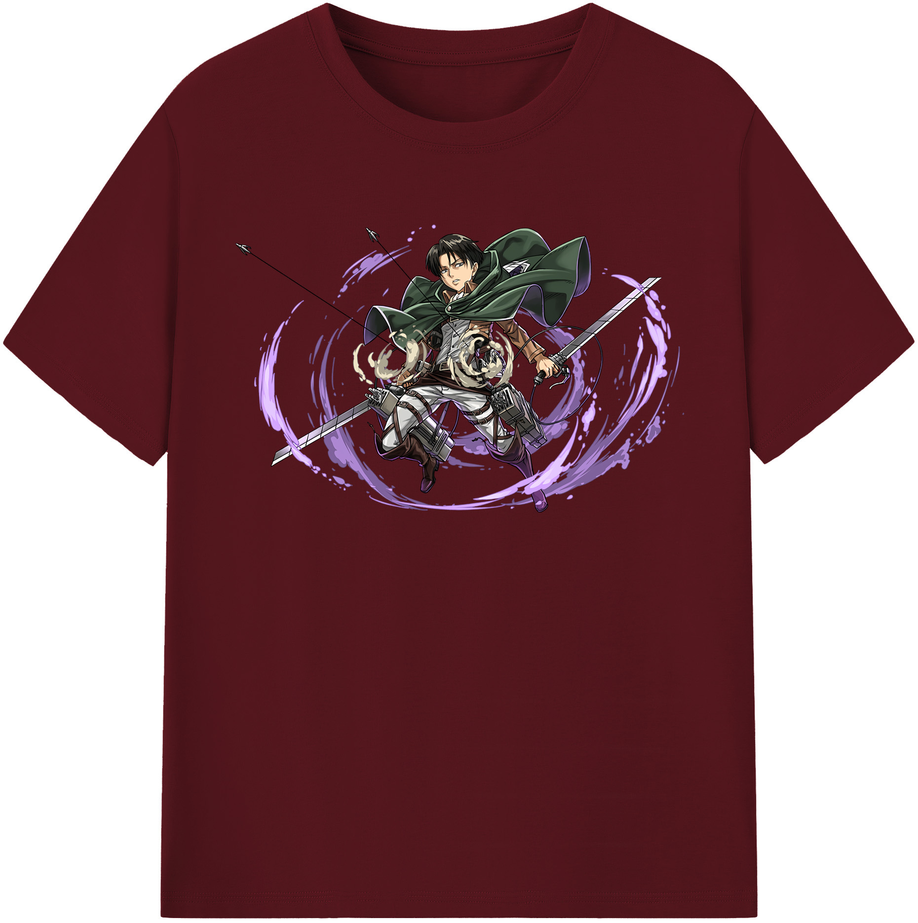 （画像用） 進撃の巨人 リヴァイ·アッカーマン Attack on Titan Levi Ackerman 綿100％半袖Tシャツ（フロントプリント）